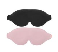 UKCOCO Masque Facial Bandeau 3d Contourné en Mousse Pu Doux, Lot de 2 Pièces pour Sommeil et Sieste, Masque de Nuit Occultant sans Pression Oculaire