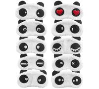 UKCOCO Masques de Sommeil pour Garçon et Filles en Coton Peluche, 10 Pièces Légers et Faciles à Porter, Forme Panda Mignonne pour Sieste et Voyage en Avion