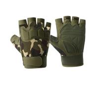 UKCOCO Mi Doigts Antidérapants pour Cyclisme Protection Coupures Respirants et Rembourrés pour Homme VTT et Manutention Camouflage Vert