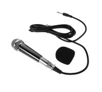 UKCOCO Microphone Filiaire Portable Miniature à Main Microphone Vocal pour Karaoké et Enregistrement Corps Métallique Noir Argenté pour Garçon Fille et Amplificateur Extérieur