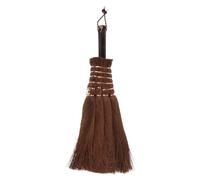UKCOCO Mini Brosse de Bureau Balai Palmier et Bambou, Marron, Compacte, Nettoyage Doux, pour Bureau, la Cuisine et Voiture, Pinceau à Thé Chinois