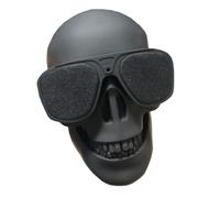 UKCOCO Mini Haut-parleurs Tête de Crâne Noirs, Enceinte Portable | Plastique, Son, Pose sur Table, pour Smartphones, Déco Chambre, Soirée et Usage Mobile