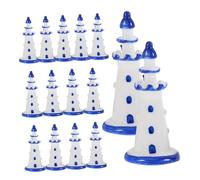 UKCOCO Mini Modèle de Phare en Résine Bleu, Lot de 15 Pièces pour Décoration Intérieure, Décoration Miniature Méditerranéenne, Accessoire Micro-Paysage Maison de Poupée et Bureau
