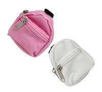 UKCOCO Mini Paquet à Dos Jouet Décoratifs pour Poupée Garçon Et Filles Petit Taille Tissu Lavable Rose Et Orange Jeu D'habillage Accessoires De Poupée Lot De 2