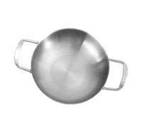 UKCOCO Mini Poêle Acier Inoxydable pour Fruits de Mer Casserole Portable avec Poignées Antidérapantes Ustensile de Cuisine Pratique pour Maison et Extérieur
