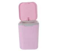 UKCOCO Mini Poubelle de Bureau Compacte avec Couvercle à Bouton Corbeille de Table Rose pour Plan de Travail Cuisine Salle de Bain et Bureau