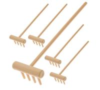 UKCOCO Mini-râteaux Zen Et Micro-râteaux De Table pour Contemplation Et Bricolage, Lot De 6 Pièces en Plastique Jaune, Outils Décoratifs Compacts pour Bac à Sable Zen Et Art Paysager Intérieur