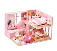 UKCOCO Miniature DIY House Cabin Model Creative Handcrafted Small Wooden Cottage Toy for and Families Imaginative Role Play and Decorative Fun