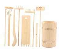 UKCOCO Miniature Jardin Zen Râteau Bois Léger avec Accessoires Décoratifs et Coffret Bambou Naturel pour Méditation et Bricolage Créatif
