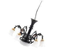 UKCOCO Miniature Lustre Plafonnier LED pour Maison de Poupée Lampe Suspendue Décorative Petite Lampe Miniature pour Salon et Maquette Lumière Blanche Noir