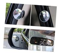 UKCOCO Miroir Rétroviseur Voiture Petit Rond Sans Cadre Verre Buée Eau Miroir Angle Large Ajustable pour Angle Mort et Sécurité Route