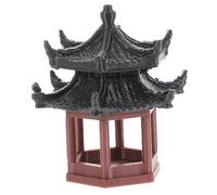 UKCOCO Modèle De Pavillon Hexagonal Décorations D'aquarium Statuette Japonaise Miniatures Japonaises Décoration De Jardin Zen Déco Jardin Exterieur Plastique Brun