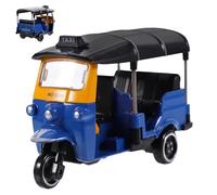 UKCOCO Modèle Miniature Tricycle Vintage Thaïlandais Décoratif Rétro pour Bureau Ornement Compact pour Salon et Figurine Ancienne Alliage Bleu