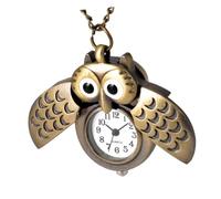 UKCOCO Montre De Poche Vintage Décorative Hibou en Laiton Antique, Montre Gousset Créative De Lune, Accessoire Rétro pour Homme Et Famille, Design Exposé Et Taille Unique