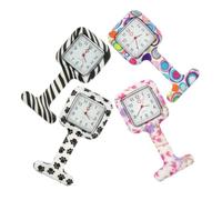 UKCOCO Montres De Poche Infirmière Suspendues Silicone, Lot De 4 Pièces, Montre Quartz Médicale pour Femmes, Surveillance Infirmière, Usage Hospitalier, Style Épinglé, Cadran Lisible