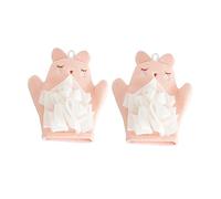 UKCOCO Moufles De Bain Exfoliants Doux Corps Lot De 2 Pièces Taille Rose Clair Massage Circulation Pour Bébé Et Famille Usage Quotidien