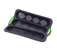 UKCOCO Moule à Baguette Silicone Non Adhésif Moule à Cuisson Pratique pour Français avec Poignées Outil de Pâtisserie Silicone Chaleur pour Boulangerie Maison et Professionnelle