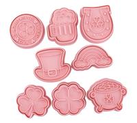 UKCOCO Moule à Biscuits Saint-patrick 8 Pièces Forme Feuilles de Trèfle, Emporte-pièces Pâtisserie Diy, Acier Inoxydable Robuste, pour Biscuits, Fondants et Desserts Maison