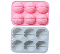 UKCOCO Moule à Chocolat en Silicone 2 Pièces Forme Cerveau Moule Créatif DIY pour Pâtisserie Flexibles Bleu et Rose pour Chocolats Gâteaux et Loisirs Créatifs