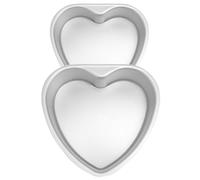 UKCOCO Moule à Gâteau en Alliage d'Aluminium Fond Amovible Cœur 3 et 4 2 Pièces Moule Antiadhésif Résistant Haute Température Ustensile de Pâtisserie pour Cuisson Maison