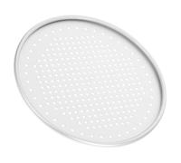 UKCOCO Moule à Pizza Rond Perforé en Aluminium Épais pour Usage Maison | Revêtement Antiadhésif, Format Rond Argenté, Convient Brioches Vapeur, Accessoire de Cuisson