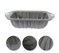 UKCOCO Moule Silicone Bicolore Antiadhésif Petit Format Gris Clair Moule à Toast Rectangulaire Forme Lotus Outil de Pâtisserie Maison Compatible Four Micro-Ondes et Congélateur