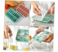 UKCOCO Moule Silicone pour Glaçons et Cuisson Haute Température Bac Glaçon Multifonction pour Saucisses Pâtisserie et Boissons avec Couvercle Vert