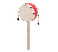 UKCOCO Musical Tambourin Bois pour Garçon Fille Instrument de Percussion Traditionnel avec Peau de Mouton Naturelle Éducatif pour Développement Sensoriel et Soulagement des Dents
