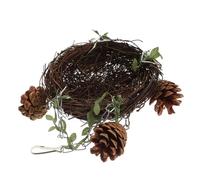 UKCOCO Nid Oiseau Rotin Naturel Balancelle Suspendue Stable pour Perruches Perroquets De Petite à Importante Jouet Oiseau Simple Et Décoratif pour Cage