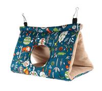 UKCOCO Nid pour Perroquet Triangulaire en Coton Épais, Hamac Suspendu Moyen Taille Bleu Trou Rond, Abri pour Cage, Lit Confortable pour Oiseaux Et Perruches en Intérieur