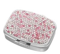 UKCOCO Organiseur De Médicaments Compact Avec Finition Strass Tendance, Pilulier Quotidien Pour Compléments Alimentaires Et Comprimés, Solution De Rangement Idéale Pour Les Voyages