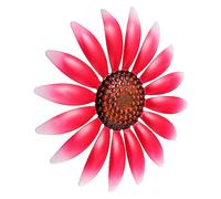 UKCOCO Ornement Mural Art Floral en Fer Rouge pour Décoration Intérieure et Extérieure, Fleur Métallique, Ornement Suspendu Jardin Maison Patio Embellissement Artistique