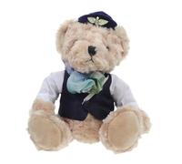 UKCOCO Ours en Peluche Hôtesse De L'Air Ours Pilote en Peluche Marionnette Ours en Peluche pour Bébé Jouets Petit Ours en Peluche Ours en Peluche Doux Hôtesse De L'Air