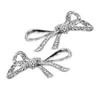 UKCOCO Paire de Clips à Chaussures de Mariée en Alliage de Zinc et Strass Argentés, Design Détachable sans Abîmer, Accessoires Glamour pour Chaussures de Soirée Femmes