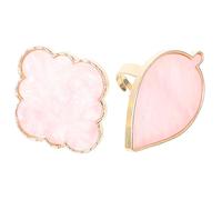 UKCOCO Palette de Manucure Annulaires Réglable en Résine Rose, Lot 2 Pièces pour Nail Art, Mélange de Couleurs Facile, Usage Professionnel et Personnel
