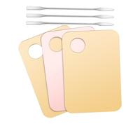 UKCOCO Palette de Maquillage 3 Pièces 6 Pcs Plateau de Mélange de Fond de Teint avec Spatules Argentées pour Femmes Kit Cosmétique Transparent, Rose et Or Usage Professionnel
