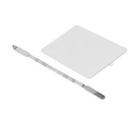 UKCOCO Palette De Maquillage En Acier Inoxydable Avec Anneau, Grand Format, Plateau Carré 1.0 Mm Épaisseur, Outil De Mélange Pour Nail Art Et Fond De Teint, Usage Professionnel, Portable