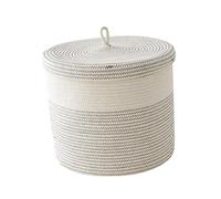 UKCOCO Panier à Linge Pliable Corde De Coton Avec Couvercle Grand Bac De Rangement Pour Vêtements Jouets Et Désordre Organisateur Pratique Pour Chambre Et Maison Dxhcm