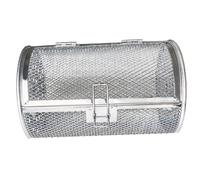 UKCOCO Panier à Rôtissoire Acier Inoxydable pour Grill Rotatif Accessoire Cuisine Polyvalent pour Cuisson de Noix et Viande Outil Chaleur avec Porte Mobile Facile à Utiliser