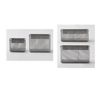 UKCOCO Panier Argenté Magnétique Fer de Rangement pour Réfrigérateur | Maille Creuse à Trois Aimants, Support pour Notes et Crayons, Usage la Cuisine