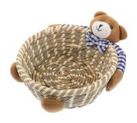 UKCOCO Panier De Rangement Ours Conteneur D'ours Bol Clé Paniers De Corde Petits Paniers Panier Tissé Petit Panier Pique- Panier Panier Jolis Paniers Pour Le Rangement Bleu Chaume