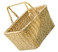 UKCOCO Panier de Rangement Tressé en Pp avec Poignée pour Collations et Légumes, Style Naturel et Pratique, pour Espace de Vie et Présent