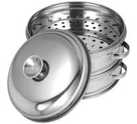 UKCOCO Panier Vapeur Inox Empilable avec Couvercle Accessoires Cuisine Cuisson Vapeur avec Poignées pour Cuiseur Marmite Steamer Basket Veggie Steamer Inserts