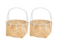 UKCOCO Paniers Tissés la Main Lot de 2 Anse Rangement d'Œufs et Décoration Naturelle pour Table Usage Bricolage et Composition de Fleur