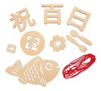 UKCOCO Panneau en Bois Beige pour Bébé Accessoires Photo Cent Jours Cartes Étapes Décoratives pour Photographie de Croissance Bébé 1 Set Bois