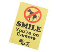 UKCOCO Panneau Interdit Chien Pipi avec Caméra Souriez Vous Êtes Filmés Signalisation Extérieure Jardin et Parc Avertissement Drôle et Visible pour Propriétaires de Chiens