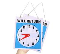 UKCOCO Panneau Mural « Retour » 2 Pièces en PVC Léger Horloge Intégrée Carré Design Suspendu pour Restaurant Boutique et Bureau Enseigne Décorative Fonctionnelle