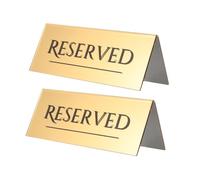 UKCOCO Panneaux Réservés Design Élégant Restaurant et Fête de Mariage et Table en Acrylique Or 2 Pièces Organisation des Places