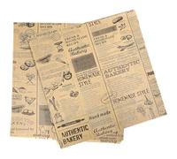 UKCOCO Papier D’Emballage Kraft Rétro 25X25 CM 50 Feuilles Résistantes aux Graisses pour Cuisson Emballage Rouleaux de Poulet Hamburgers Pâtisseries Cuisson Four et Grill Usage la