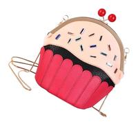 UKCOCO Paquet Bandoulière Rouge en Pu à Capacité Modérée, Pochette de Rangement Créative de Gâteau Glace pour Rencontres et Occasions Variées